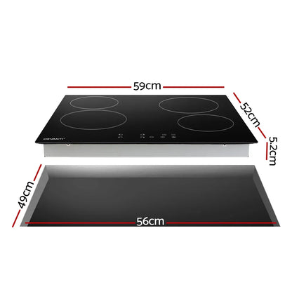 Devanti Electric Ceramic Cooktop 60cm Touch Control - Mekamart Australia
