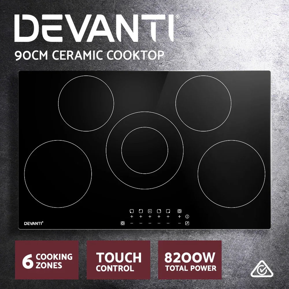 Devanti Electric Ceramic Cooktop 90cm - Mekamart Australia