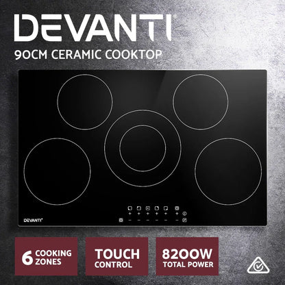 Devanti Electric Ceramic Cooktop 90cm - Mekamart Australia
