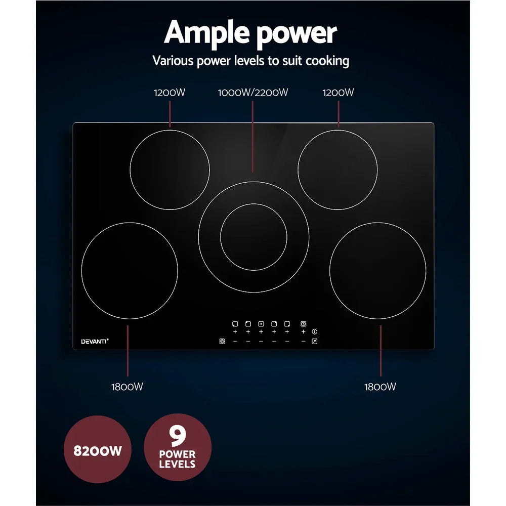 Devanti Electric Ceramic Cooktop 90cm - Mekamart Australia