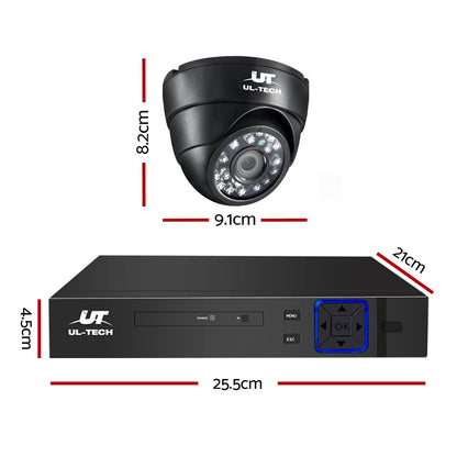 UL-TECH 1080P Security Camera System 8CH DVR with 8 CCTV Dome Cameras