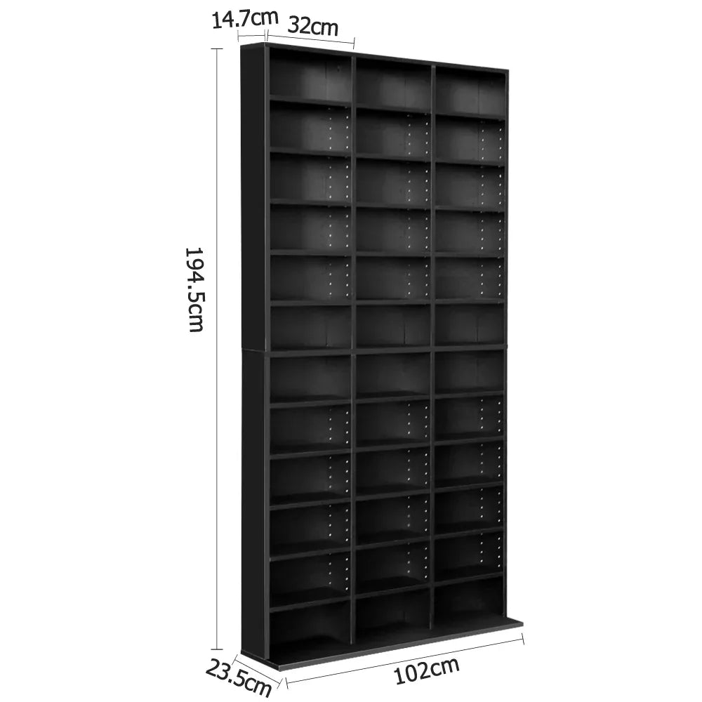 Artiss Bookshelf CD Storage Rack - BERT Black - Mekamart Australia