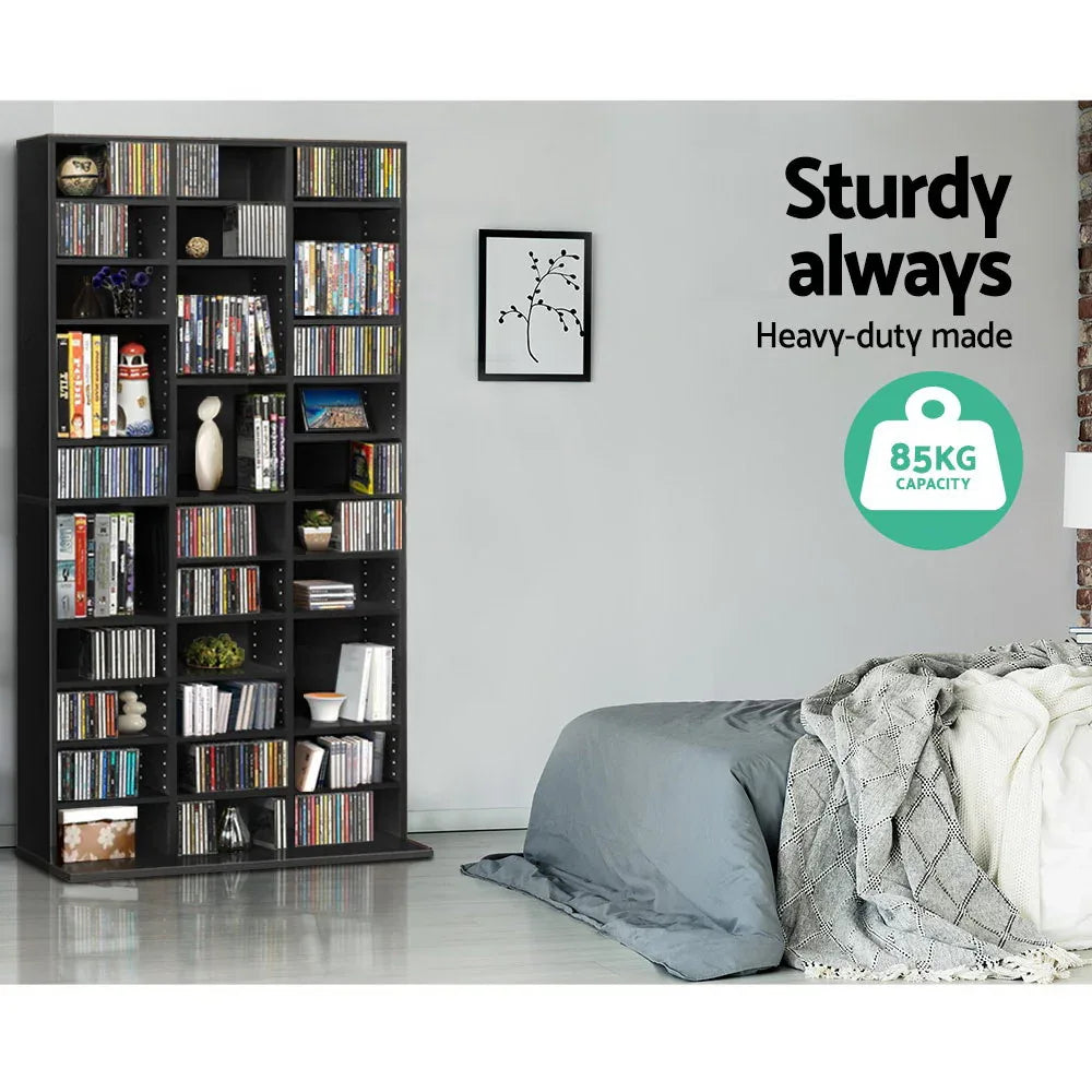 Artiss Bookshelf CD Storage Rack - BERT Black - Mekamart Australia