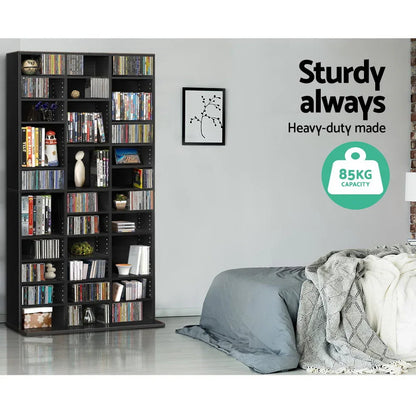 Artiss Bookshelf CD Storage Rack - BERT Black - Mekamart Australia