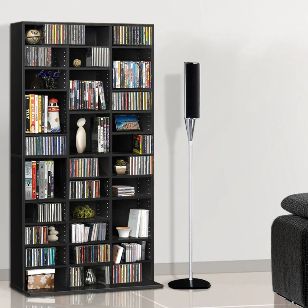 Artiss Bookshelf CD Storage Rack - BERT Black - Mekamart Australia