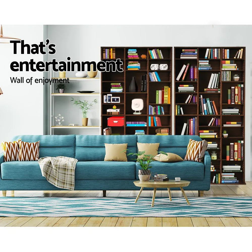 Artiss Bookshelf CD Storage Rack - BERT Walnut - Mekamart Australia