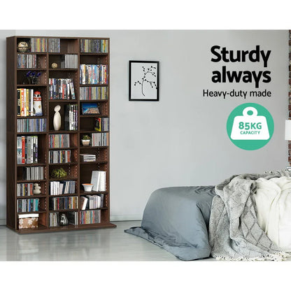 Artiss Bookshelf CD Storage Rack - BERT Walnut - Mekamart Australia