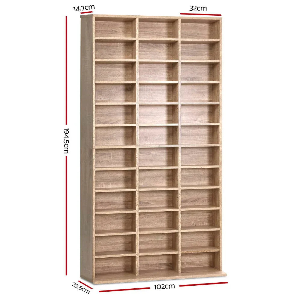 Artiss Bookshelf CD Storage Rack - BERT Oak - Mekamart Australia