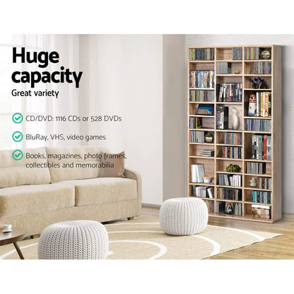 Artiss Bookshelf CD Storage Rack - BERT Oak - Mekamart Australia
