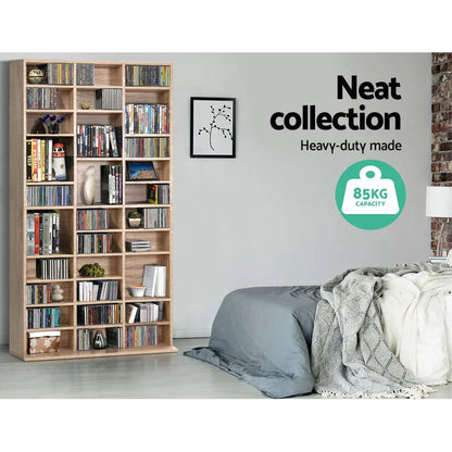 Artiss Bookshelf CD Storage Rack - BERT Oak - Mekamart Australia