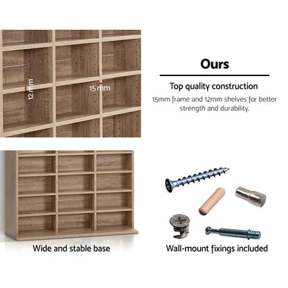 Artiss Bookshelf CD Storage Rack - BERT Oak - Mekamart Australia
