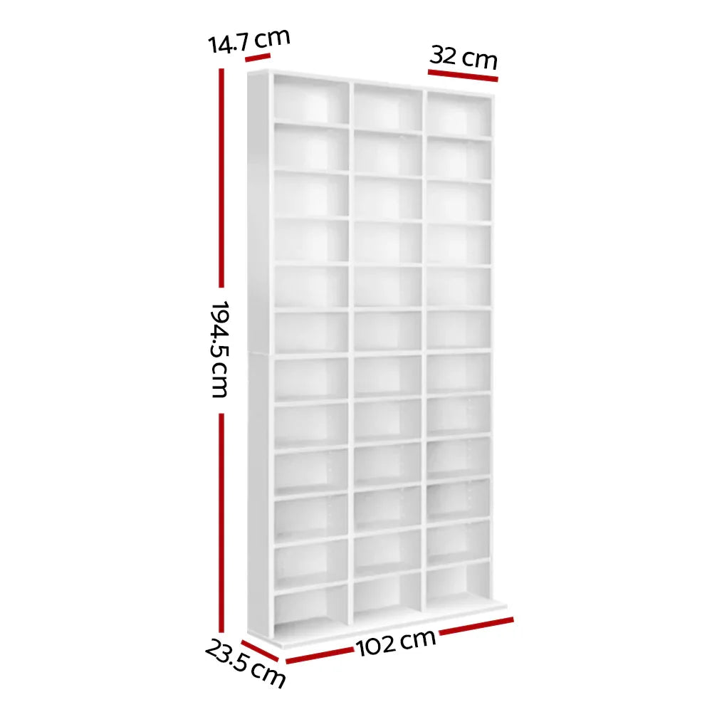 Artiss Bookshelf CD Storage Rack - BERT White - Mekamart Australia