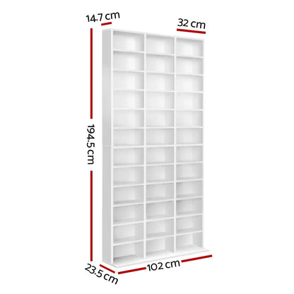 Artiss Bookshelf CD Storage Rack - BERT White - Mekamart Australia