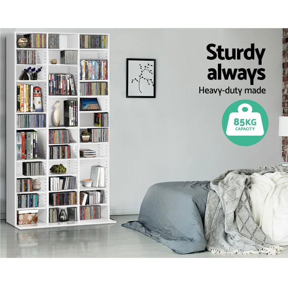 Artiss Bookshelf CD Storage Rack - BERT White - Mekamart Australia