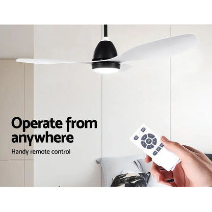 Devanti 48'' Ceiling Fan DC Motor w/Light w/Remote - White - Mekamart Australia