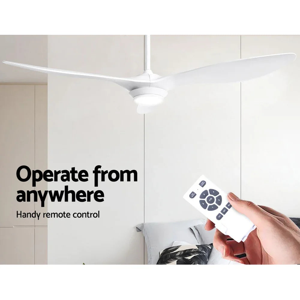 Devanti 52'' Ceiling Fan DC Motor w/Light w/Remote - White - Mekamart Australia