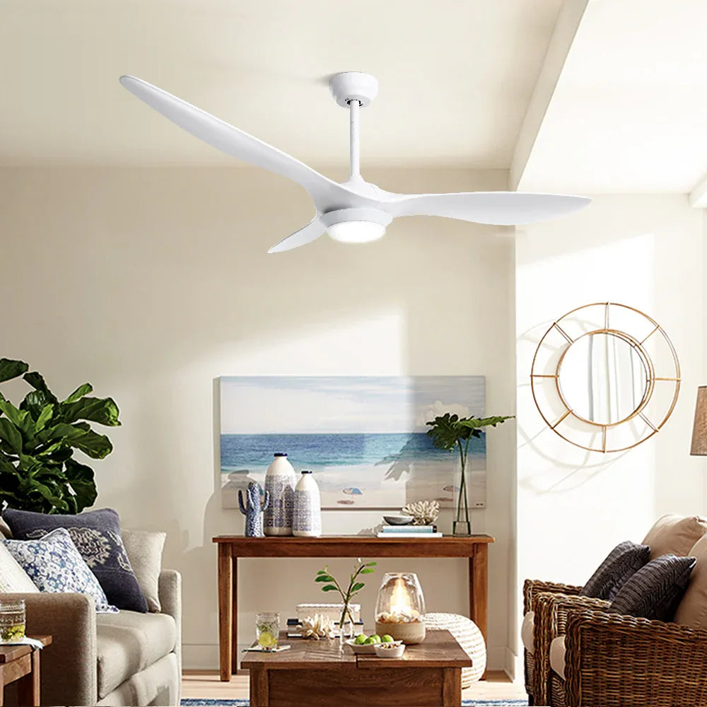 Devanti 52'' Ceiling Fan DC Motor w/Light w/Remote - White - Mekamart Australia