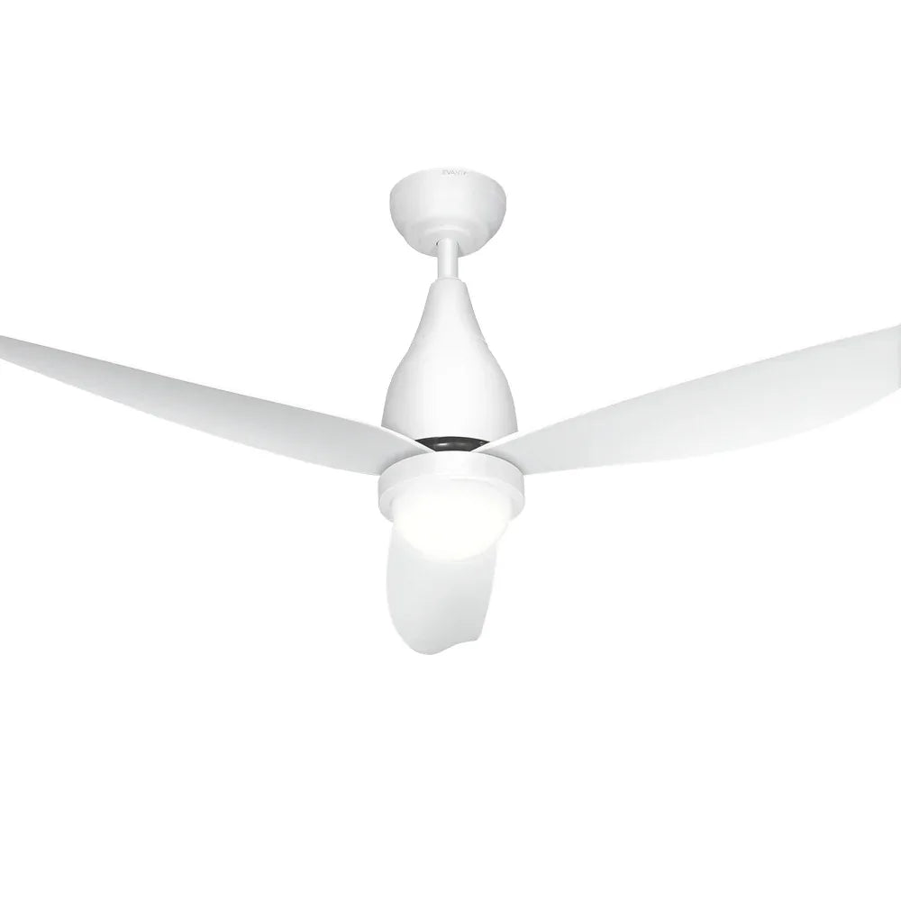 Devanti 52'' Ceiling Fan DC Motor LED Light Remote Control - White - Mekamart Australia