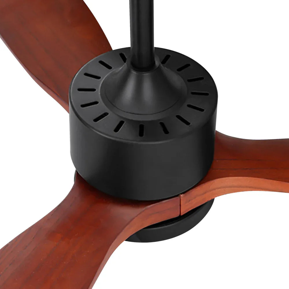 Devanti 52'' Ceiling Fan AC Motor 3 Blades w/Light - Dark Wood - Mekamart Australia