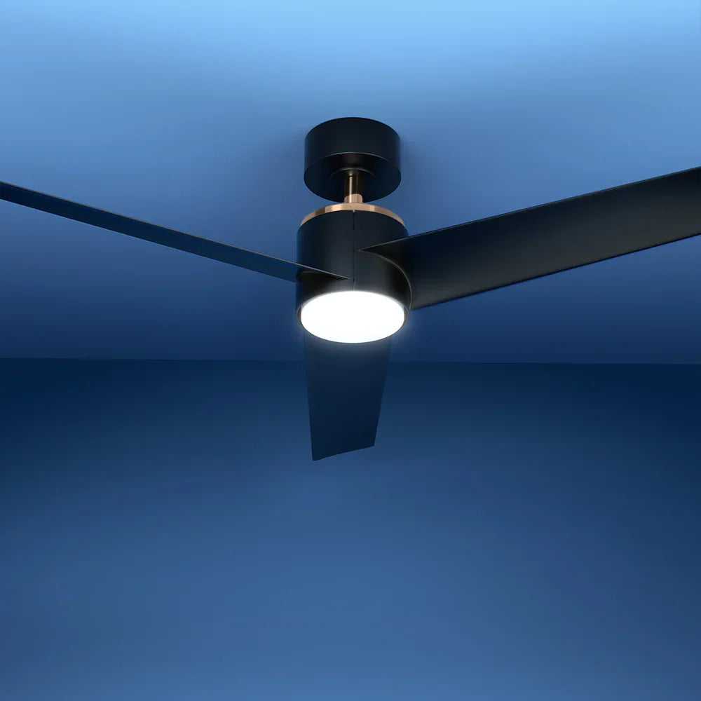 Devanti 52'' Ceiling Fan DC Motor w/Light w/Remote - Black - Mekamart Australia