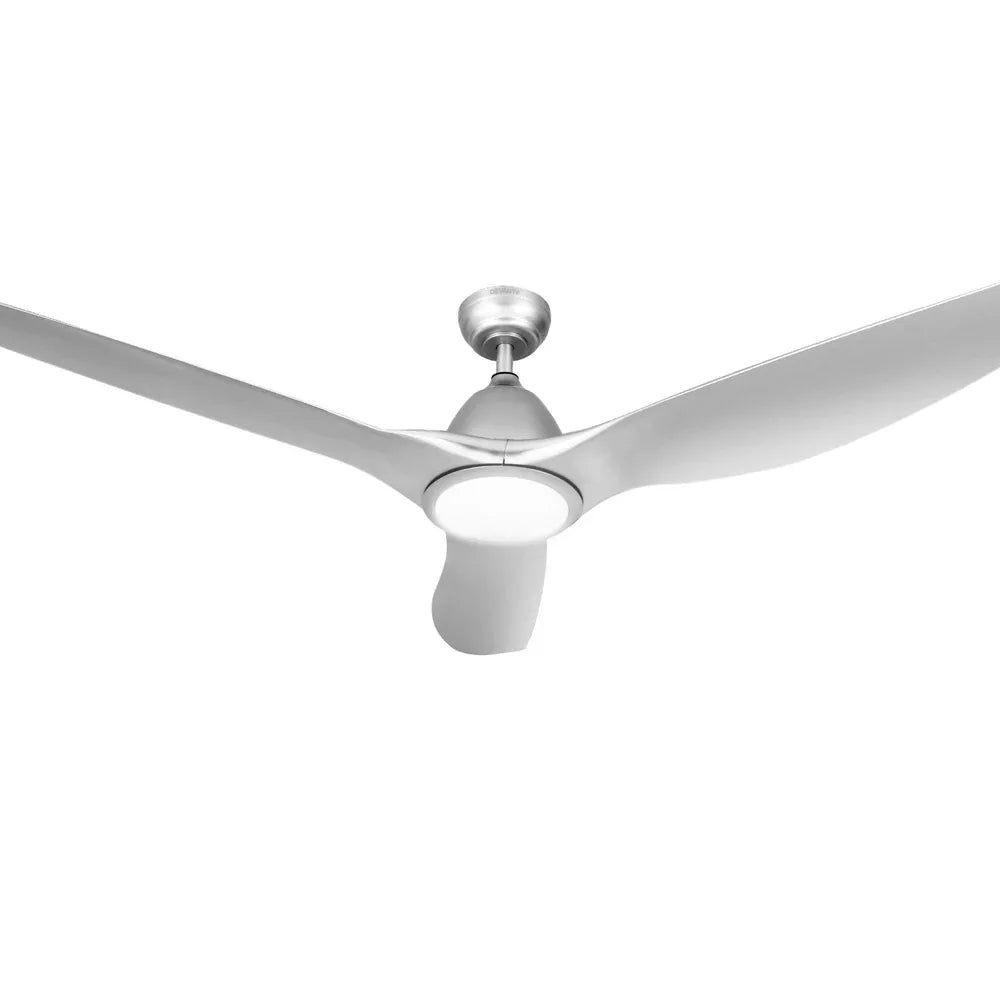 Devanti 64 Inch Ceiling Fan DC Motor w/Light w/Remote - Silver - Mekamart Australia