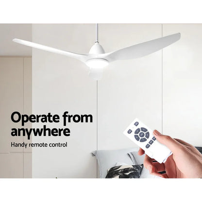 Devanti 64'' Ceiling Fan DC Motor w/Light w/Remote - White - Mekamart Australia