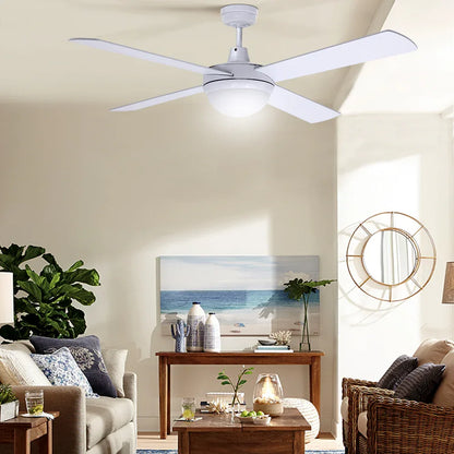 Devanti 52'' Ceiling Fan AC Motor w/Light w/Remote - White - Mekamart Australia