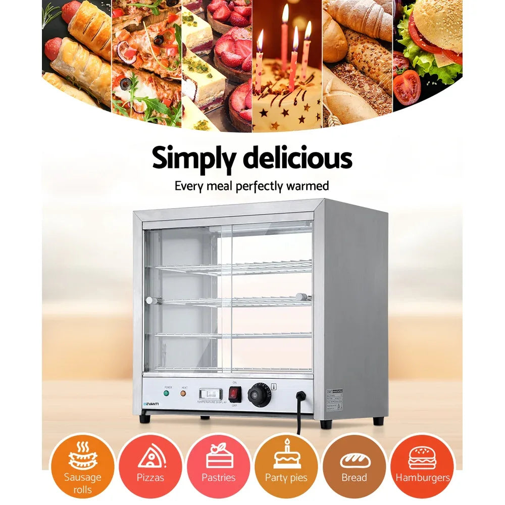 Devanti Commercial Food Warmer Hot Display Showcase Cabinet 54cm - Mekamart Australia
