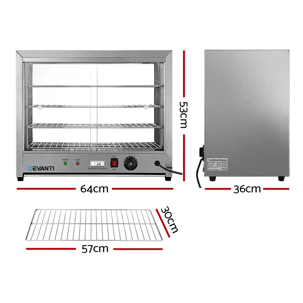 Devanti Commercial Food Warmer Hot Display Showcase Cabinet 64cm - Mekamart Australia