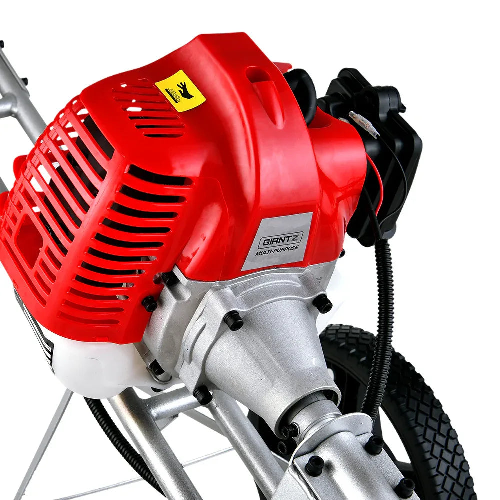 Giantz 52cc Petrol Brush Cutter Whipper Saw Trimmer 2 Stroke 3-in-1 Wheel - Mekamart Australia