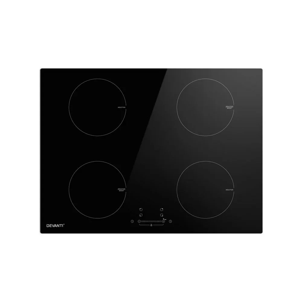 Devanti Electric Induction Cooktop 70cm Ceramic 4 Zones Stove Cook Top Hot Plate 7000W - Mekamart Australia