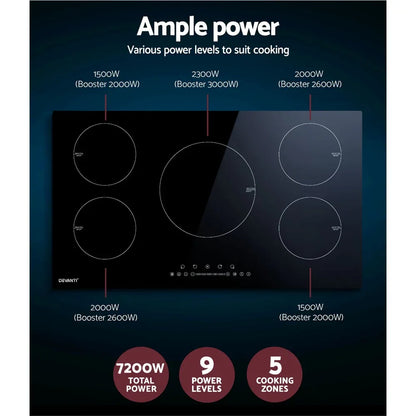 Devanti Induction Cooktop 90cm Electric Cooker - Mekamart Australia