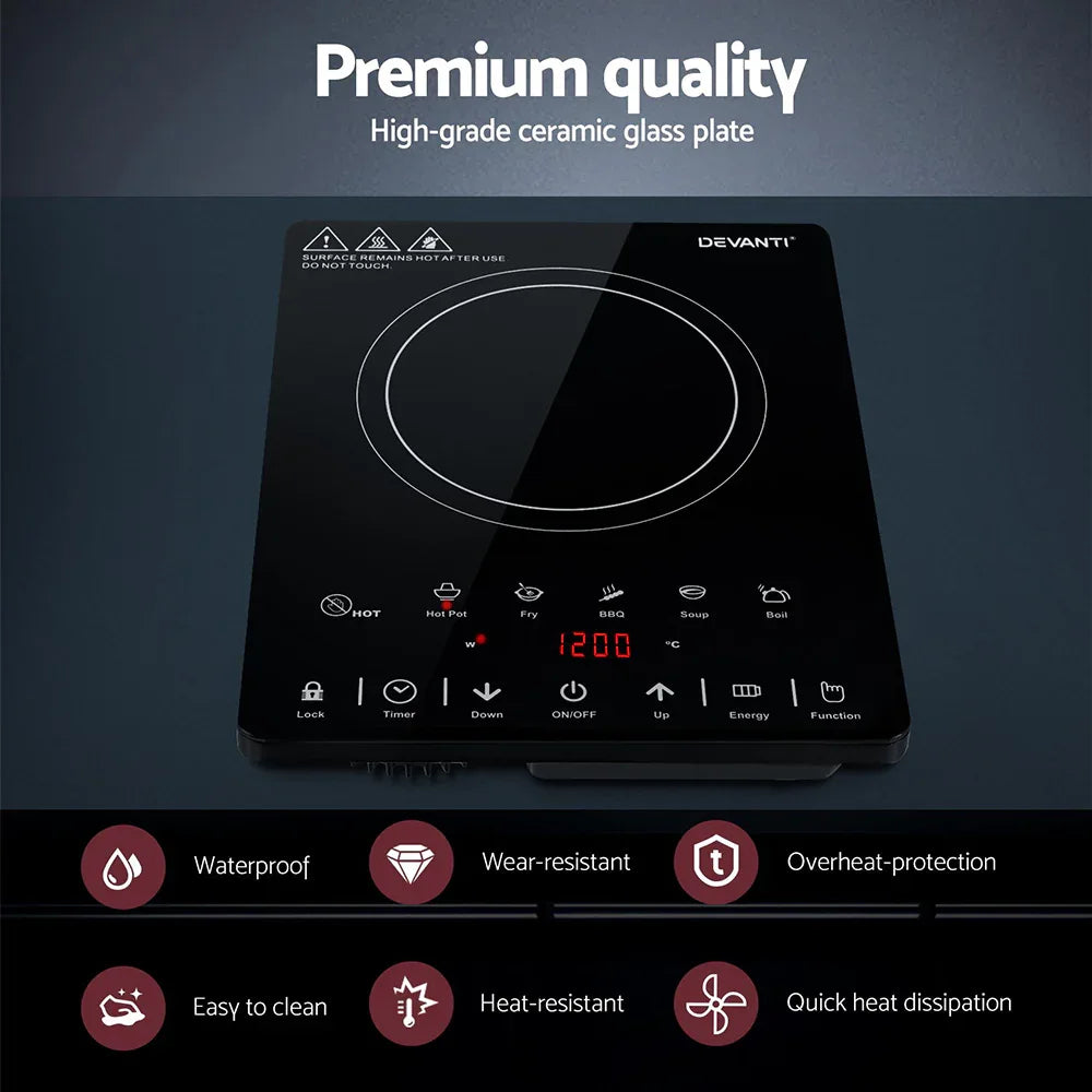 Devanti Electric Ceramic Cooktop 30cm - Mekamart Australia