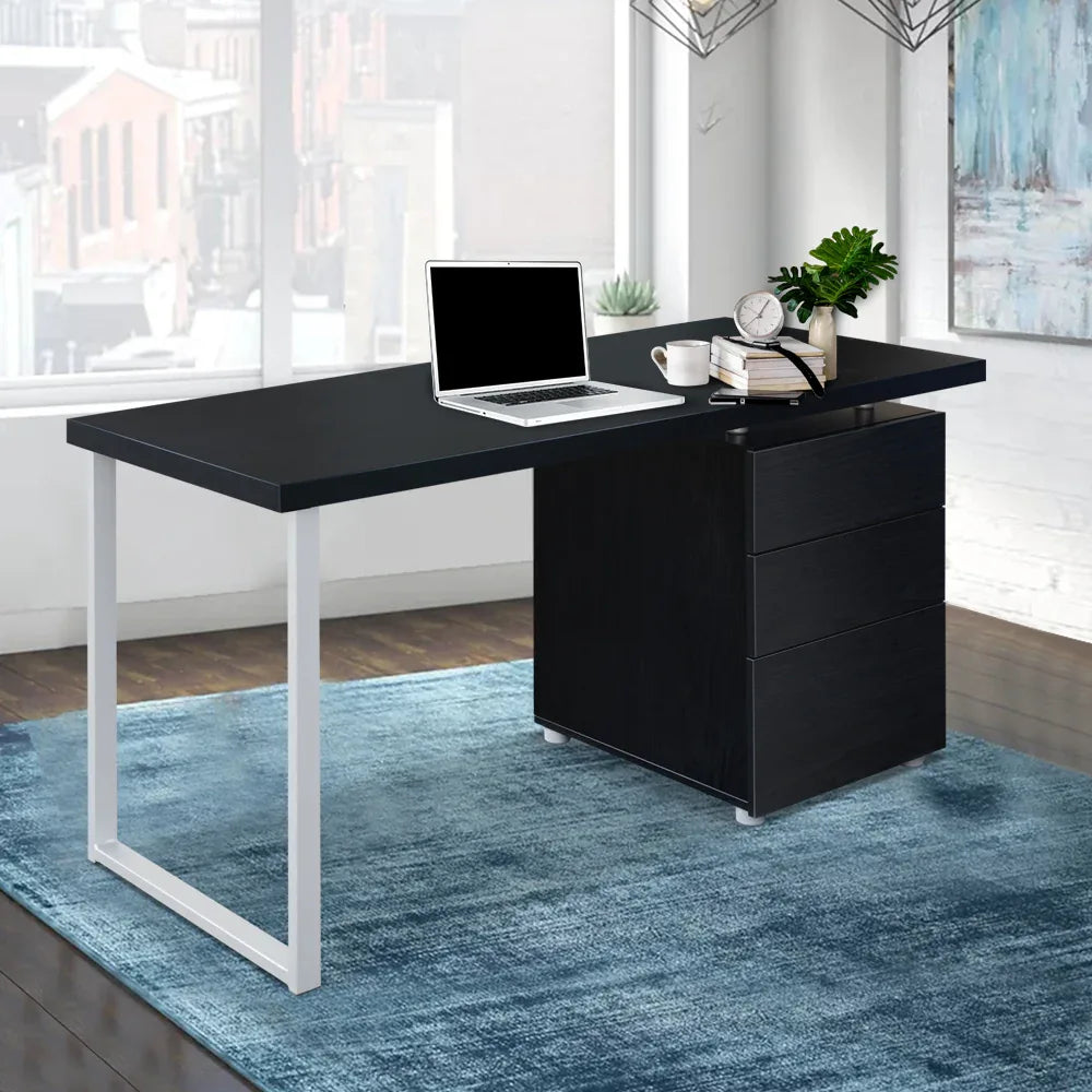 Artiss Computer Desk Drawer Black 140CM - Mekamart Australia