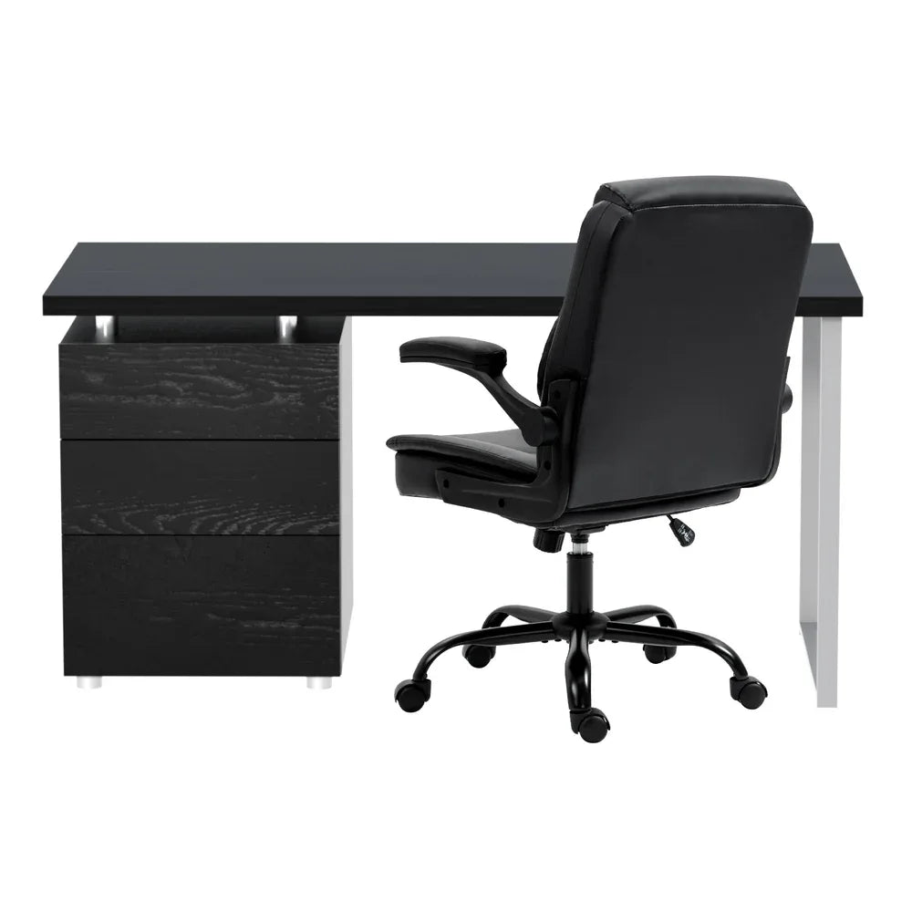 Artiss Computer Desk Executive Office Chairs Sets Black - Mekamart Australia