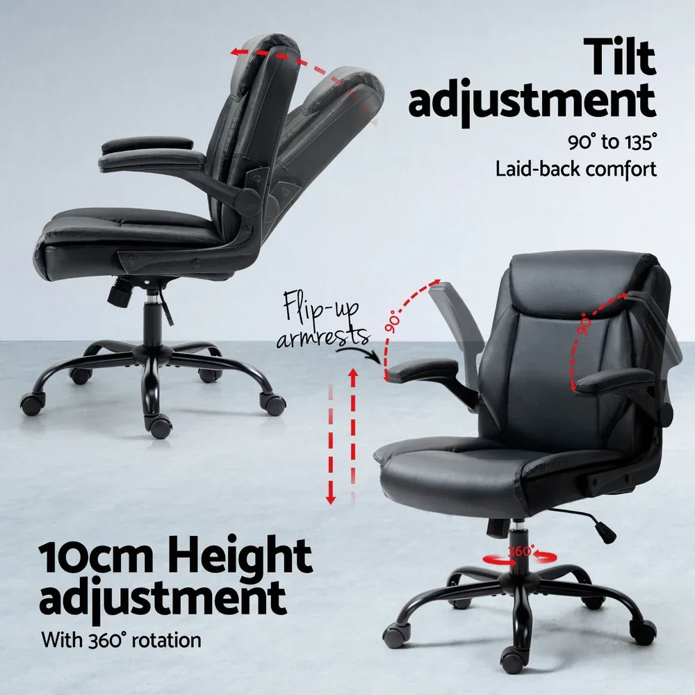 Artiss Computer Desk Executive Office Chairs Sets Black - Mekamart Australia