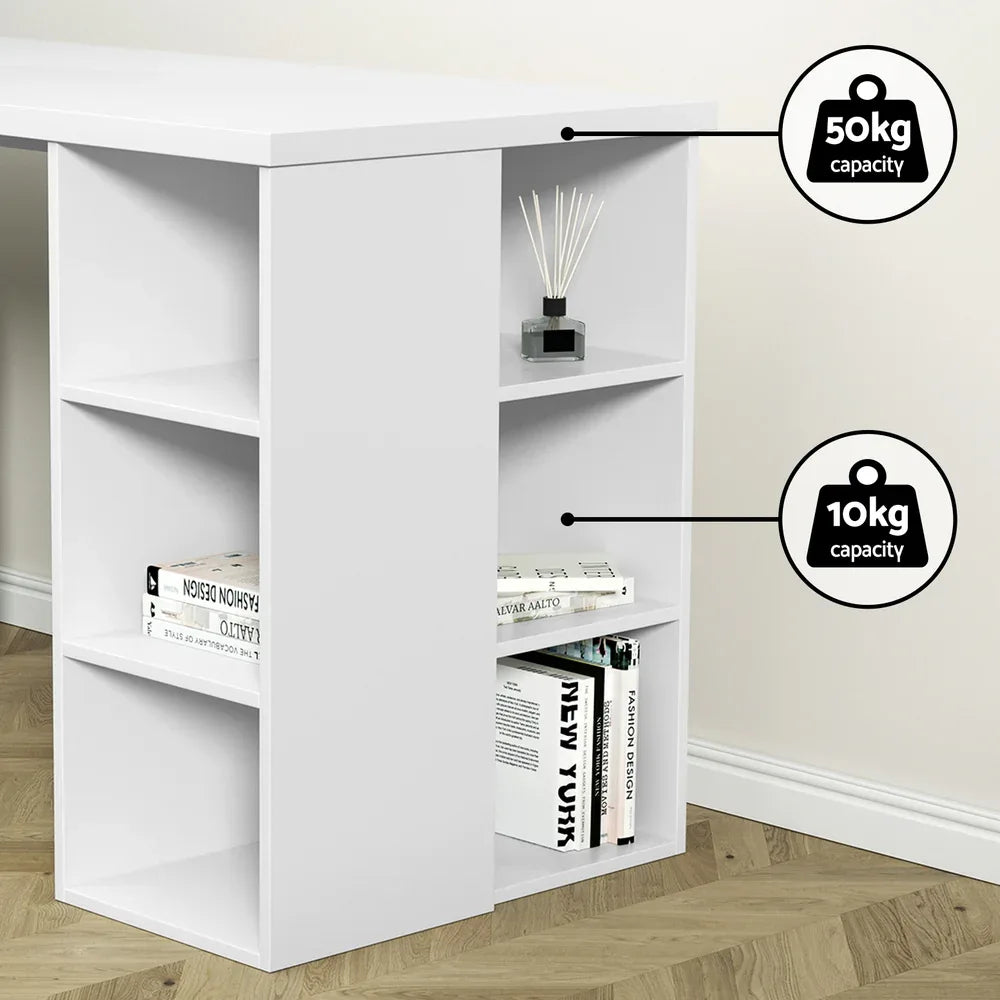 Artiss Computer Desk Bookshelf White 150CM - Mekamart Australia