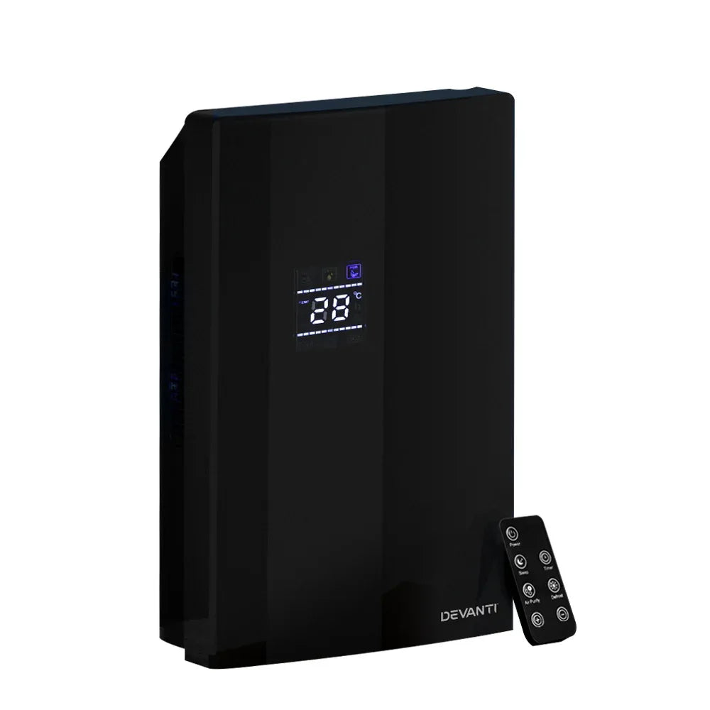 Devanti Dehumidifier 2L Air Purifier Black - Mekamart Australia