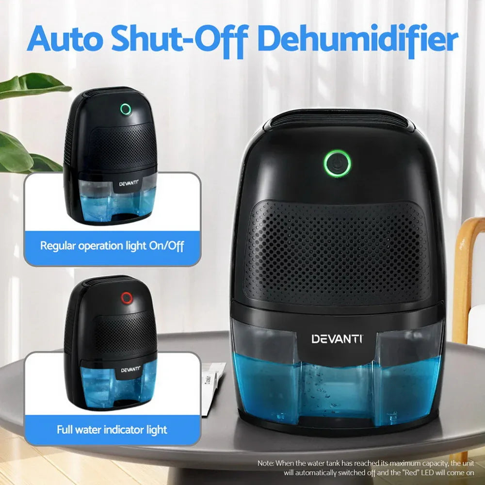 Devanti Dehumidifier 600ML Air Purifier Black - Mekamart Australia