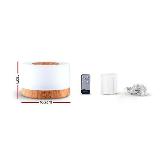 Devanti Aroma Diffuser Aromatherapy Light Wood 500ml - Mekamart Australia