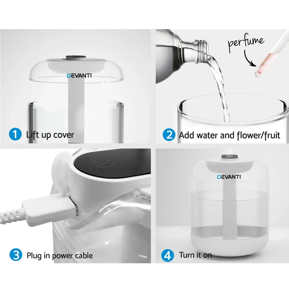 Devanti Aroma Diffuser Aromatherapy Humidifier 1L - Mekamart Australia