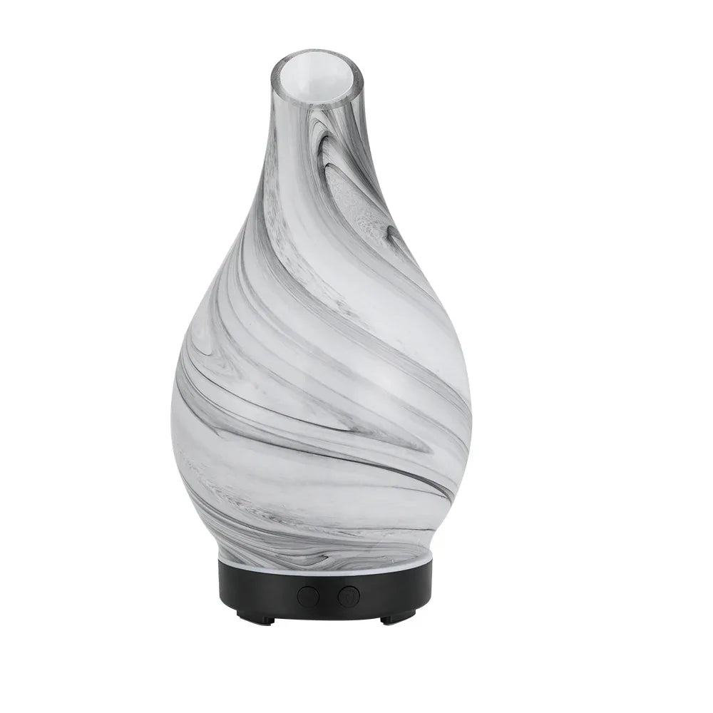 Devanti Aromatherapy Aroma Diffuser Essential Oil Humidifier LED Glass Marble - Mekamart Australia