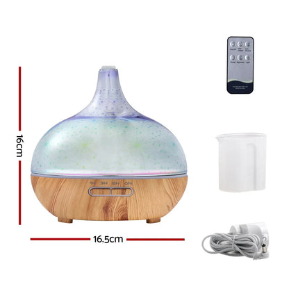 Devanti Aroma Diffuser Aromatherapy 3D Glass 400ml - Mekamart Australia