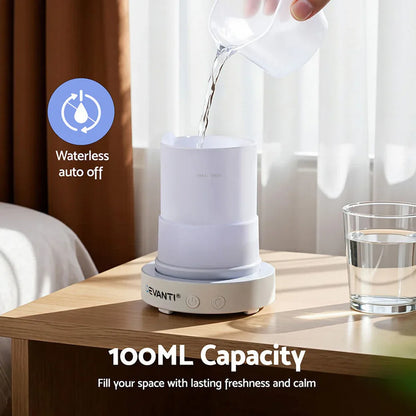 Devanti Ultrasonic Aroma Diffuser Aromatherapy 100ml LED Lights Iron Humidifier Forest - Mekamart Australia