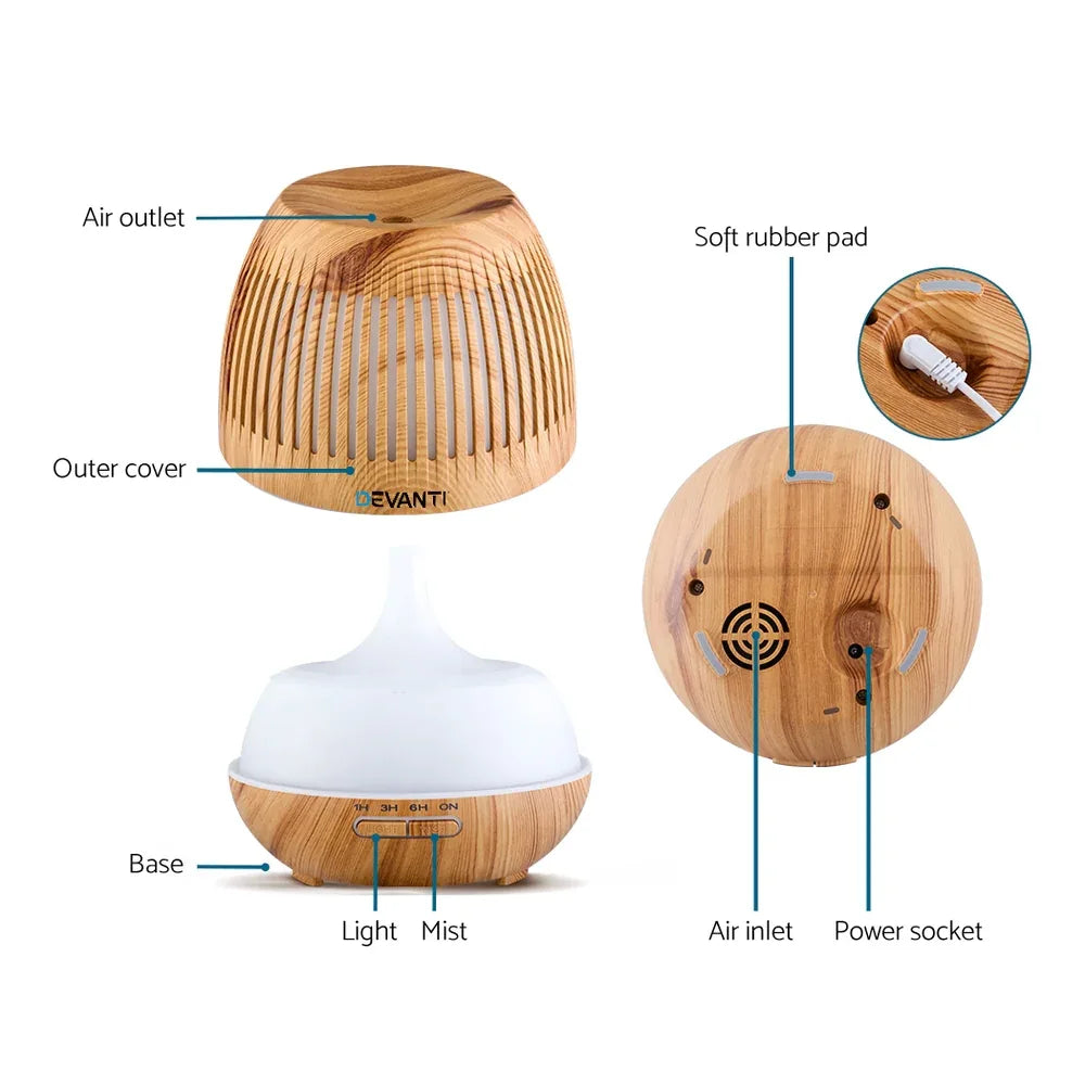 Devanti Aroma Diffuser Aromatherapy Humidifier 400ml - Mekamart Australia