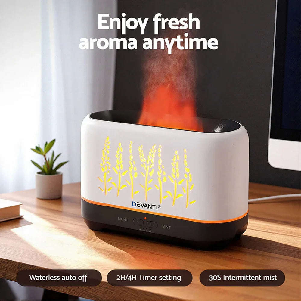 Devanti Aroma Diffuser Aromatherapy Flame 200ml - Mekamart Australia