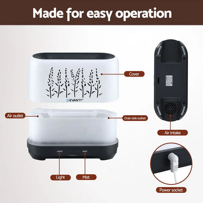 Devanti Aroma Diffuser Aromatherapy Flame 200ml - Mekamart Australia