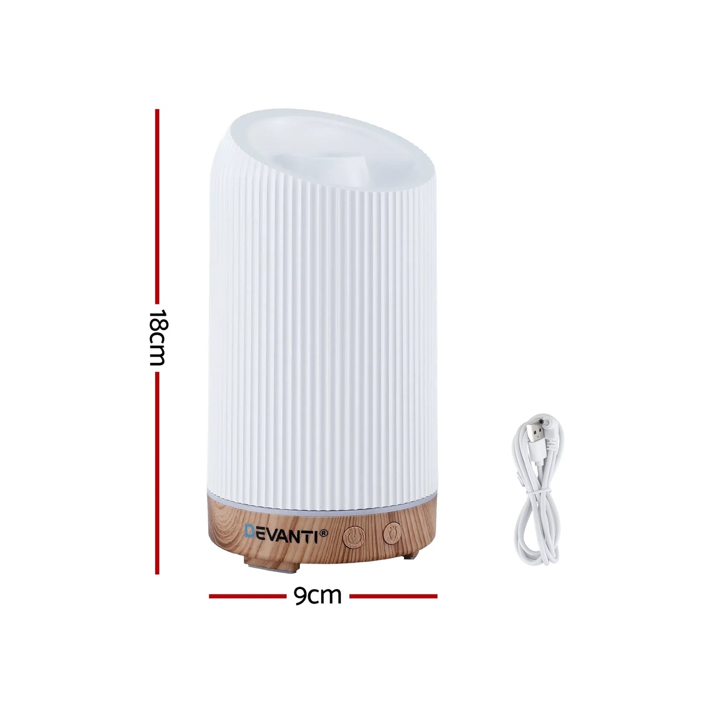 Devanti Ultrasonic Aroma Diffuser Aromatherapy 200ml LED Lights Iron Humidifier Forest - Mekamart Australia