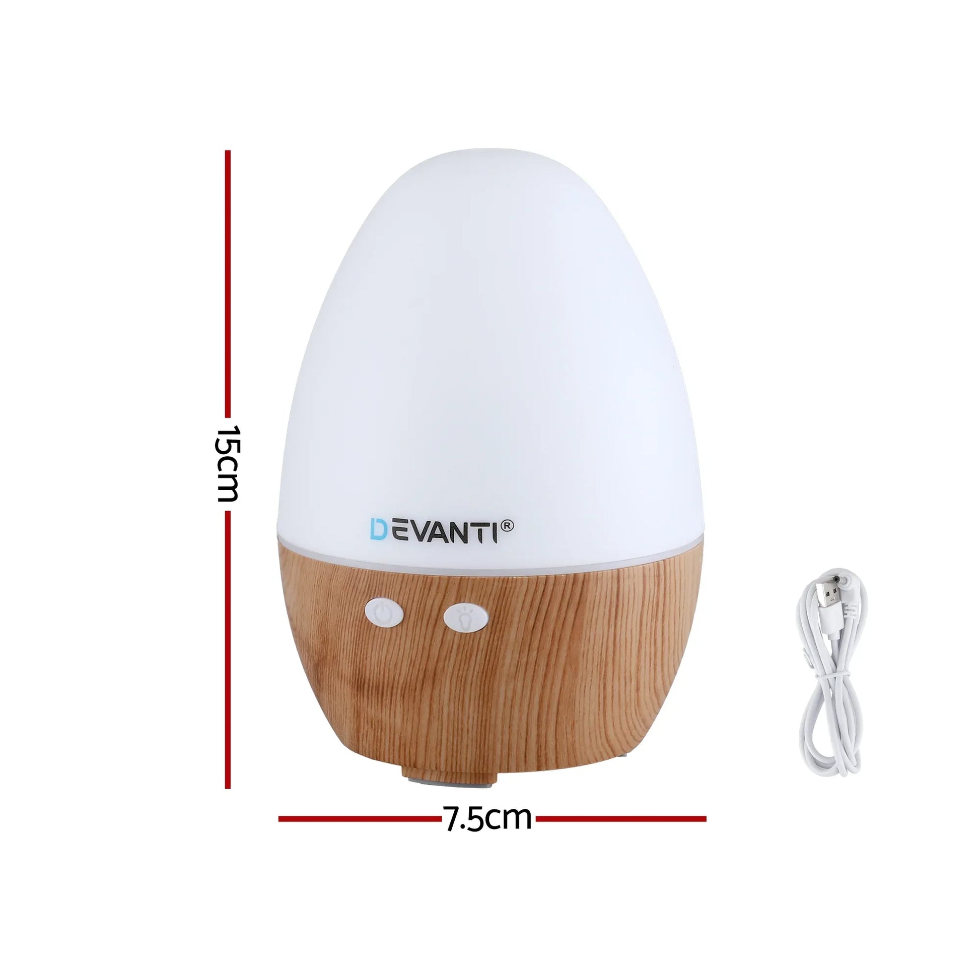 Devanti Ultrasonic Aroma Diffuser Aromatherapy 130ml LED Lights Iron Humidifier Forest - Mekamart Australia