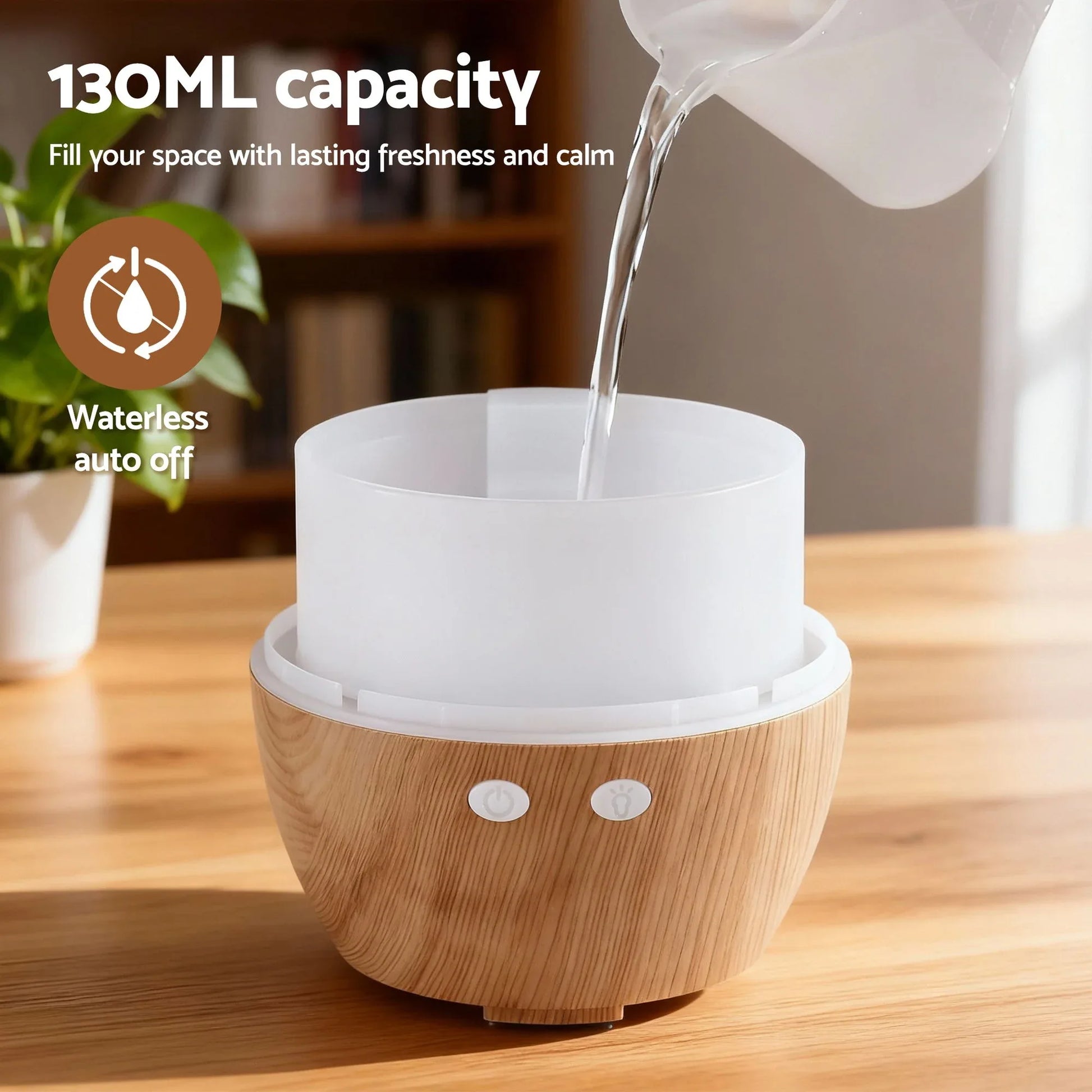 Devanti Ultrasonic Aroma Diffuser Aromatherapy 130ml LED Lights Iron Humidifier Forest - Mekamart Australia